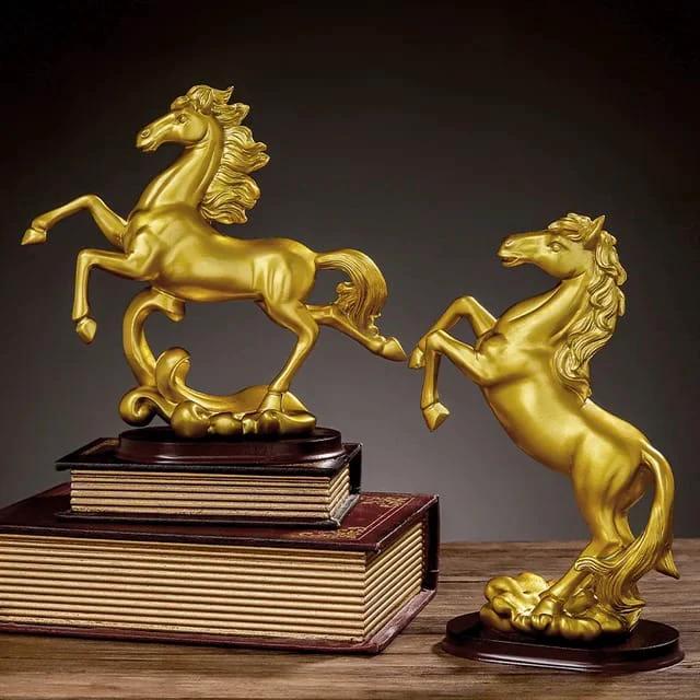 Rearing Horse Gold Decor | Elegant Home Accent - Two Designs Available Living Room Decor Figurines