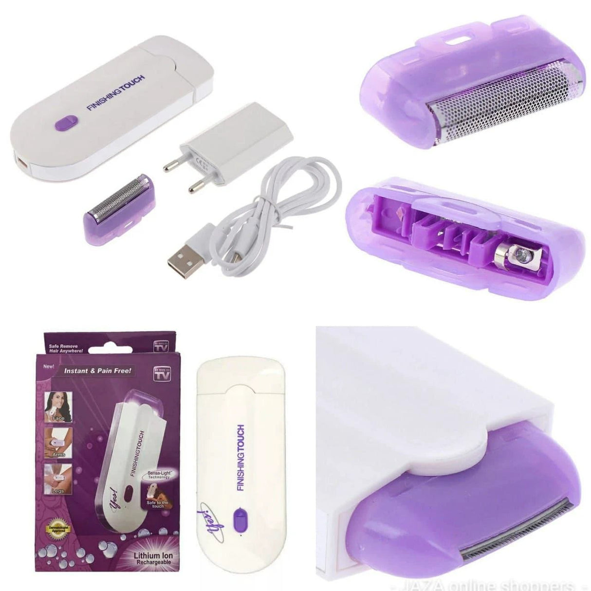 Rechargeable Face & Body Painless Hair Remover Smooth Skin Made Easy Bathroom Accessories Bath Brushes