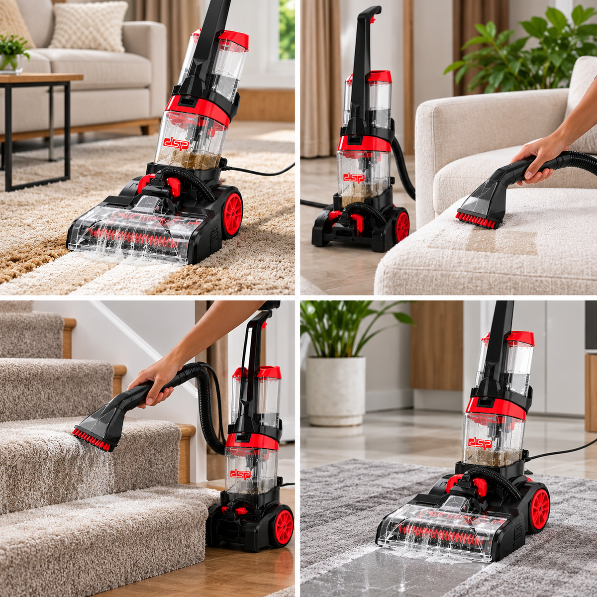 DSP 3-in-1 Carpet Washer with Dual Water Tanks