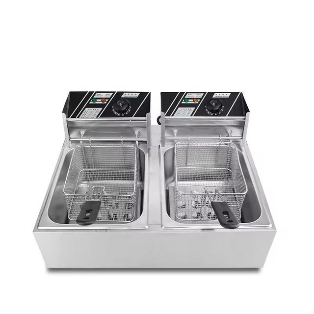 Redberry Premium Range Electric Fryer | Double 6 Litres | Dual Basket Stainless Steel Fryer