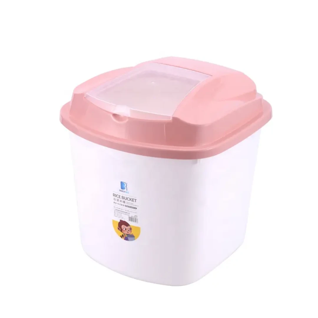 Rice Storage Bucket 10kg Capacity with Lid Available in Blue and Pink Food Storage Containers