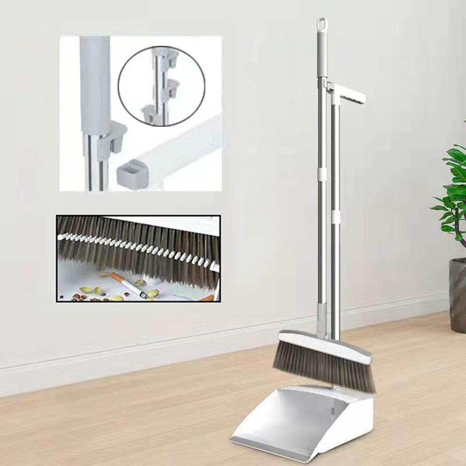 Rotating Long Broom and Dustpan Set with 360° Broom Handle