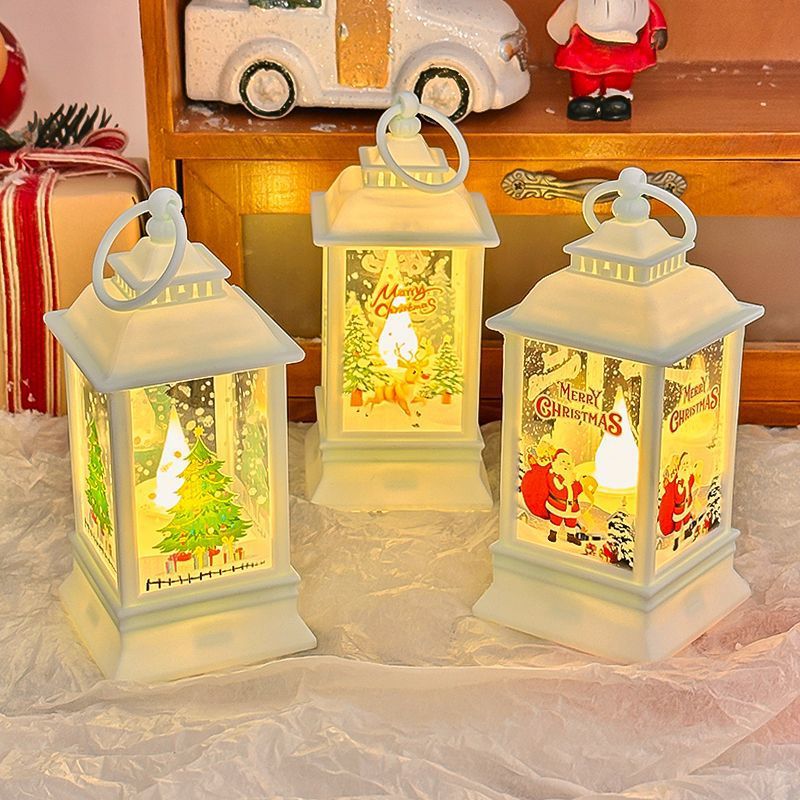 Santa Claus Christmas Lantern LED Night Light 20x8cm Vintage Design