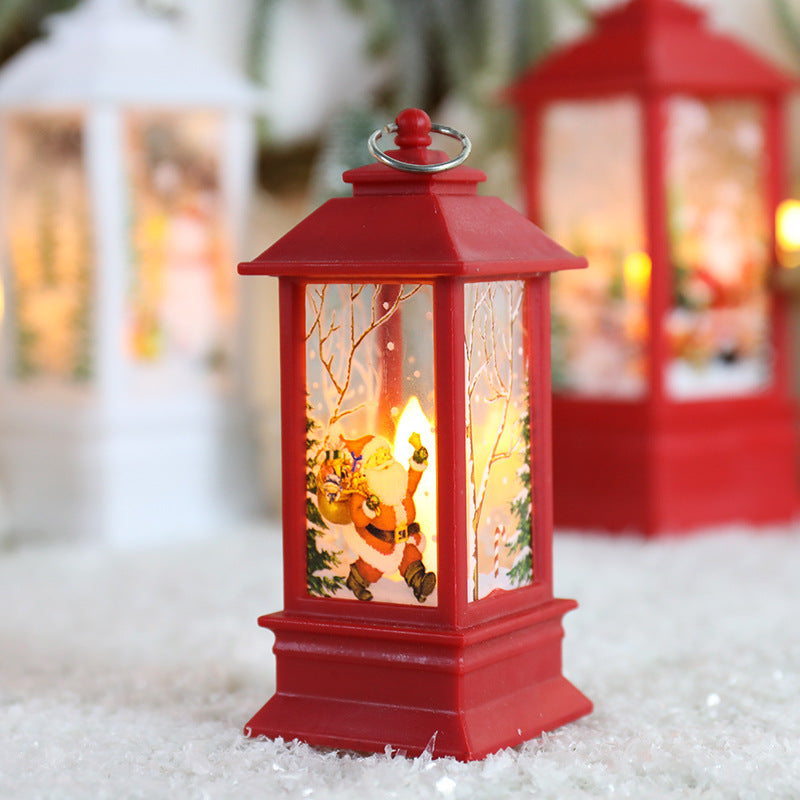 Santa Claus Christmas Lantern LED Night Light 20x8cm Vintage Design