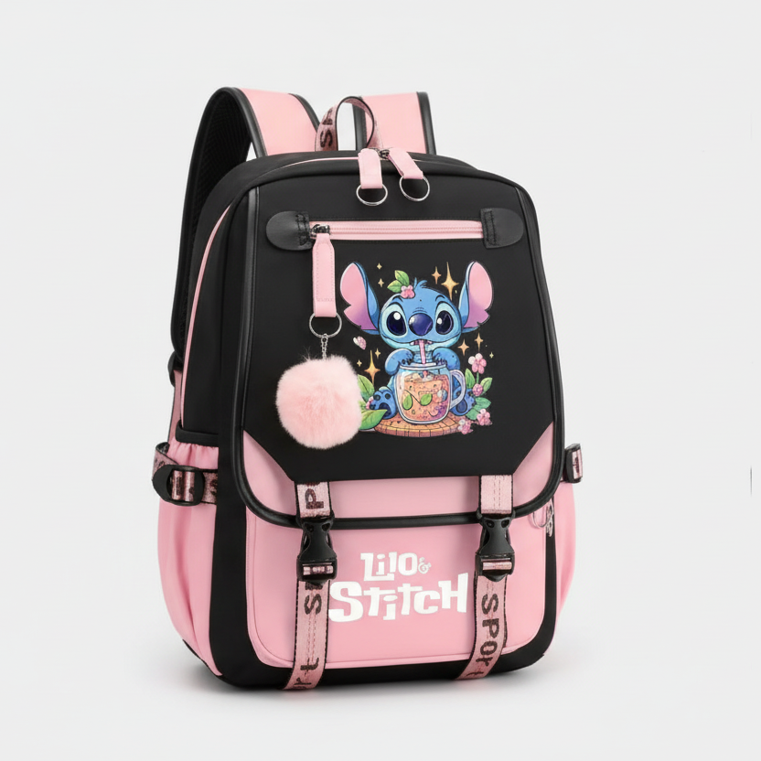 Lilo Stitch School Bag with USB Port