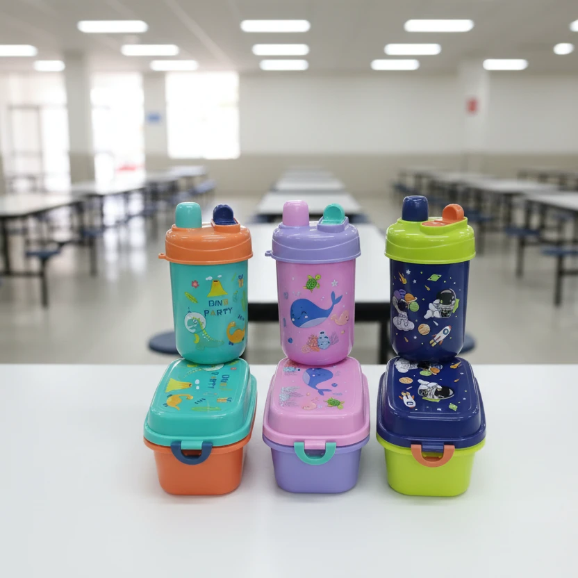 Gift Pack Snack Set 1000ml Snack Box with 500ml Water Bottle BPA Free Kitchen & Dining Lunch Box Sets