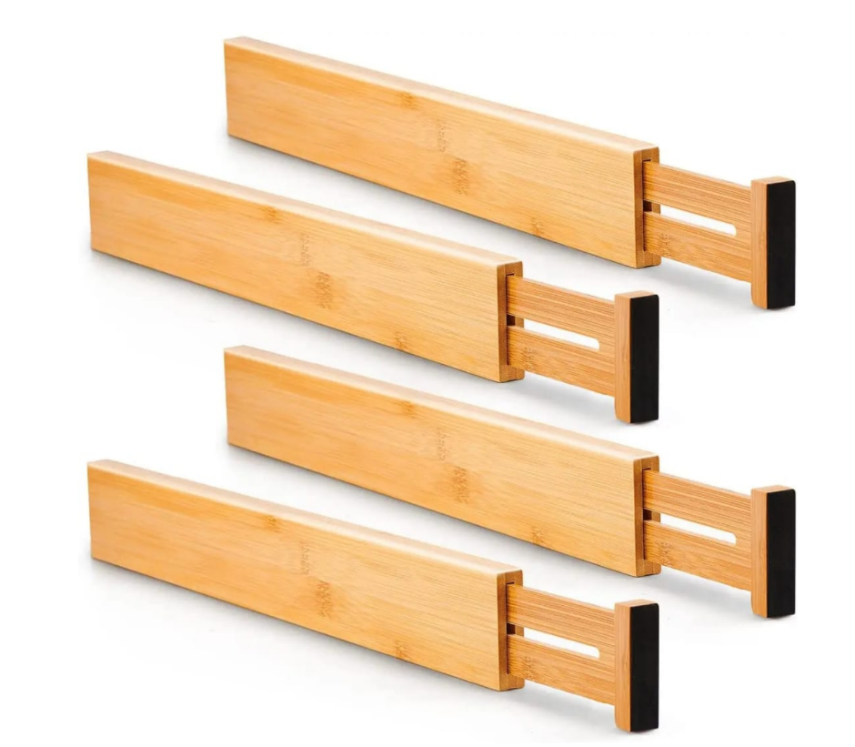 Multifunctional Bamboo Drawer Dividers Set of 4