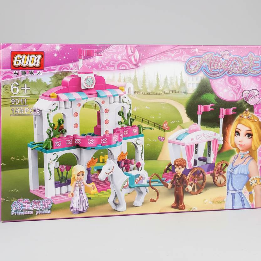 Girls Block Toy 183 Piece Castle Prince and Princess Building Set Toys & Games Construction Set Toys