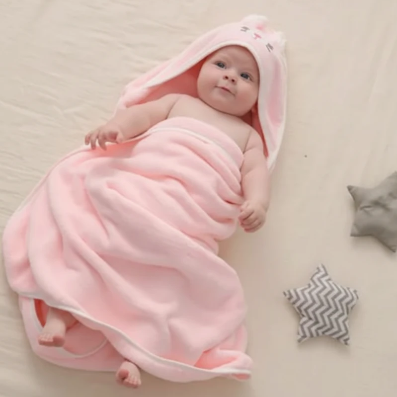 Animal Print Baby Bath Hooded Towel 80x80cm Baby & Kids Baby Bathing