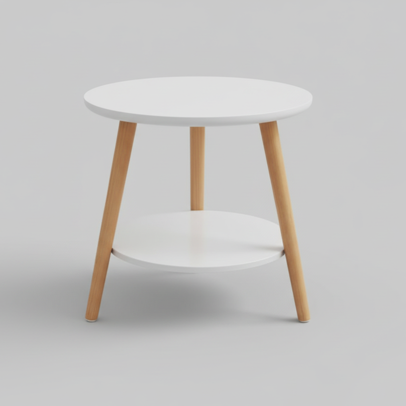 Nordic Style Round Double Layer Coffee Table Minimalist