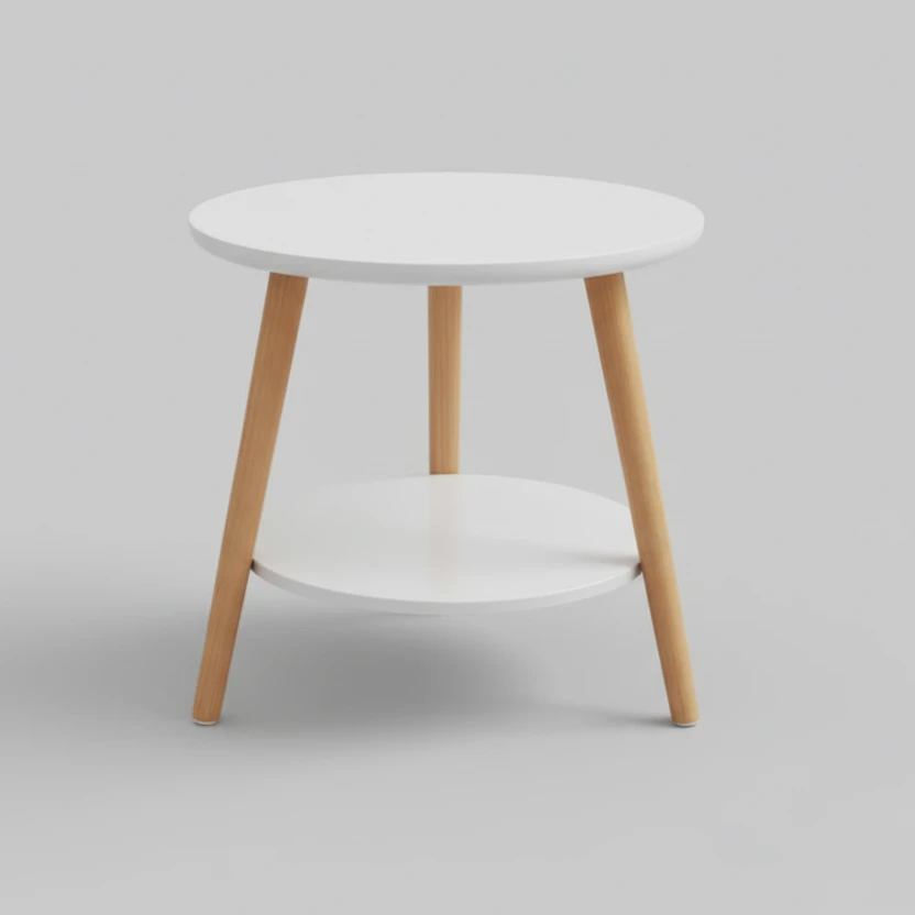 Nordic Style Round Double Layer Coffee Table Minimalist Furniture Coffee Tables