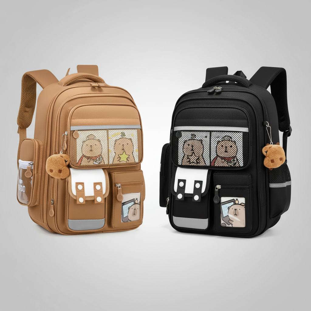 Heavy Capacity School Bag Backpack for Grade 1-6 Oxford