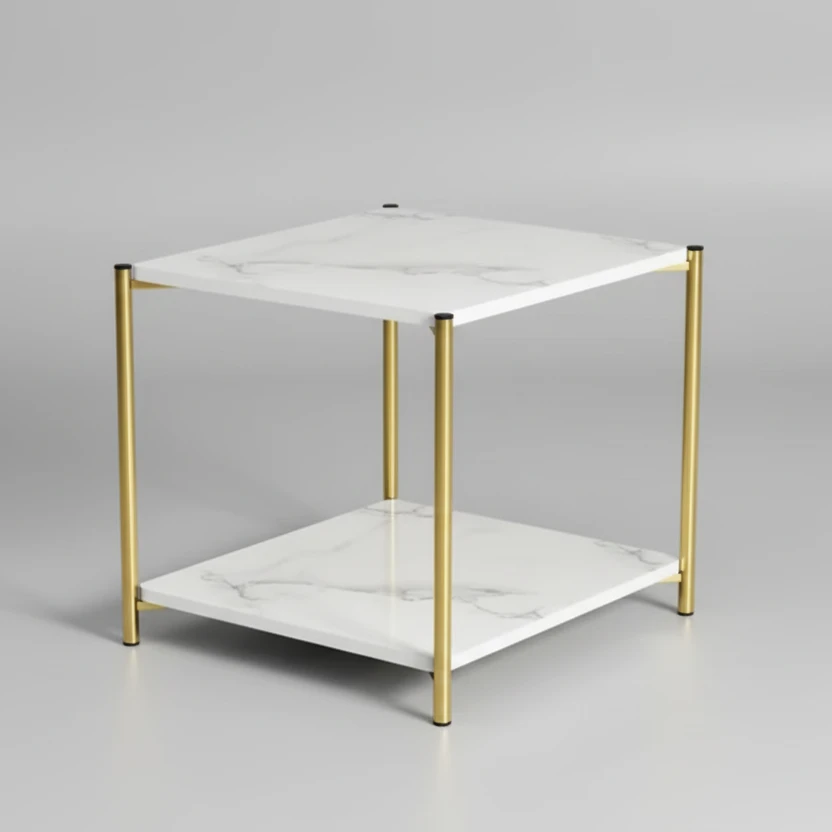 High-End Luxurious and Simple Side Table 2 Tier Storage Furniture End Tables