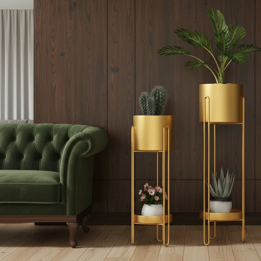 Beautiful Planter Small Gold 51cm x 20cm Home & Garden Planters