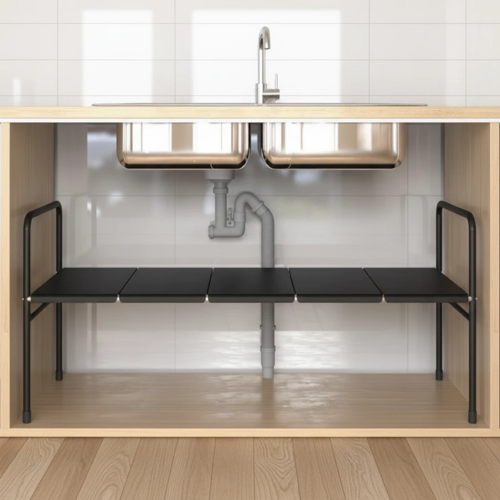 Extendable Under-The-Sink Organizer Home & Garden Household Storage Caddies