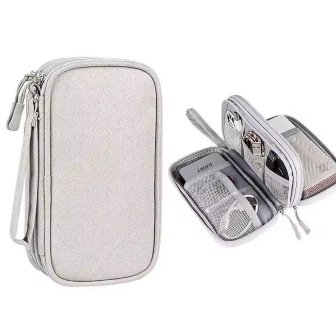 Travel Cable Organizer - Waterproof Double Partitioned Travel Accessories Wire & Cable Sleeves