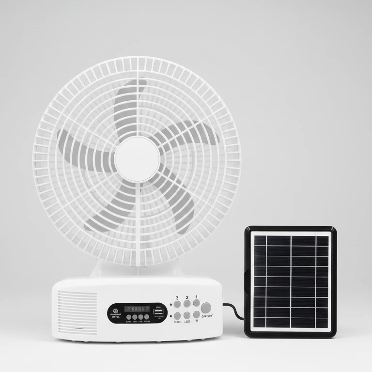 Solar Fan - Rechargeable with Bluetooth Speaker & Radio Home Decor Powered Hand Fans & Misters