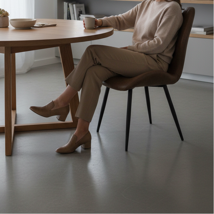 Butterfly Microfibre Dining Chair With Vertical Stitch And Black Legs Brown Furniture Kitchen & Dining Room Chairs