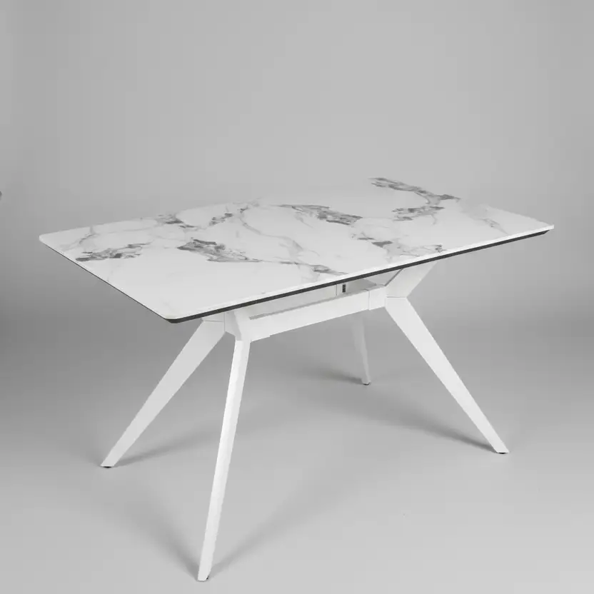 Marble-Effect Coffee Table - White Splayed Legs Coffee Table Coffee Tables