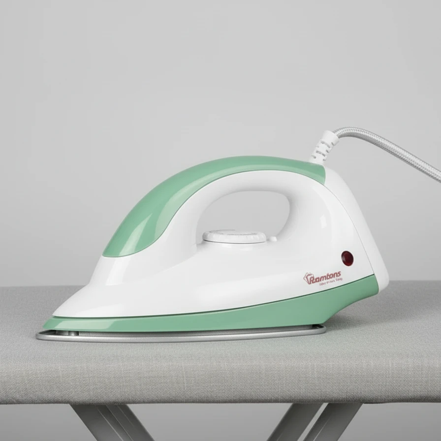 White and Green Dry Iron RM/180 – 1100W Stainless Steel Soleplate Electric Iron dry iron Irons
