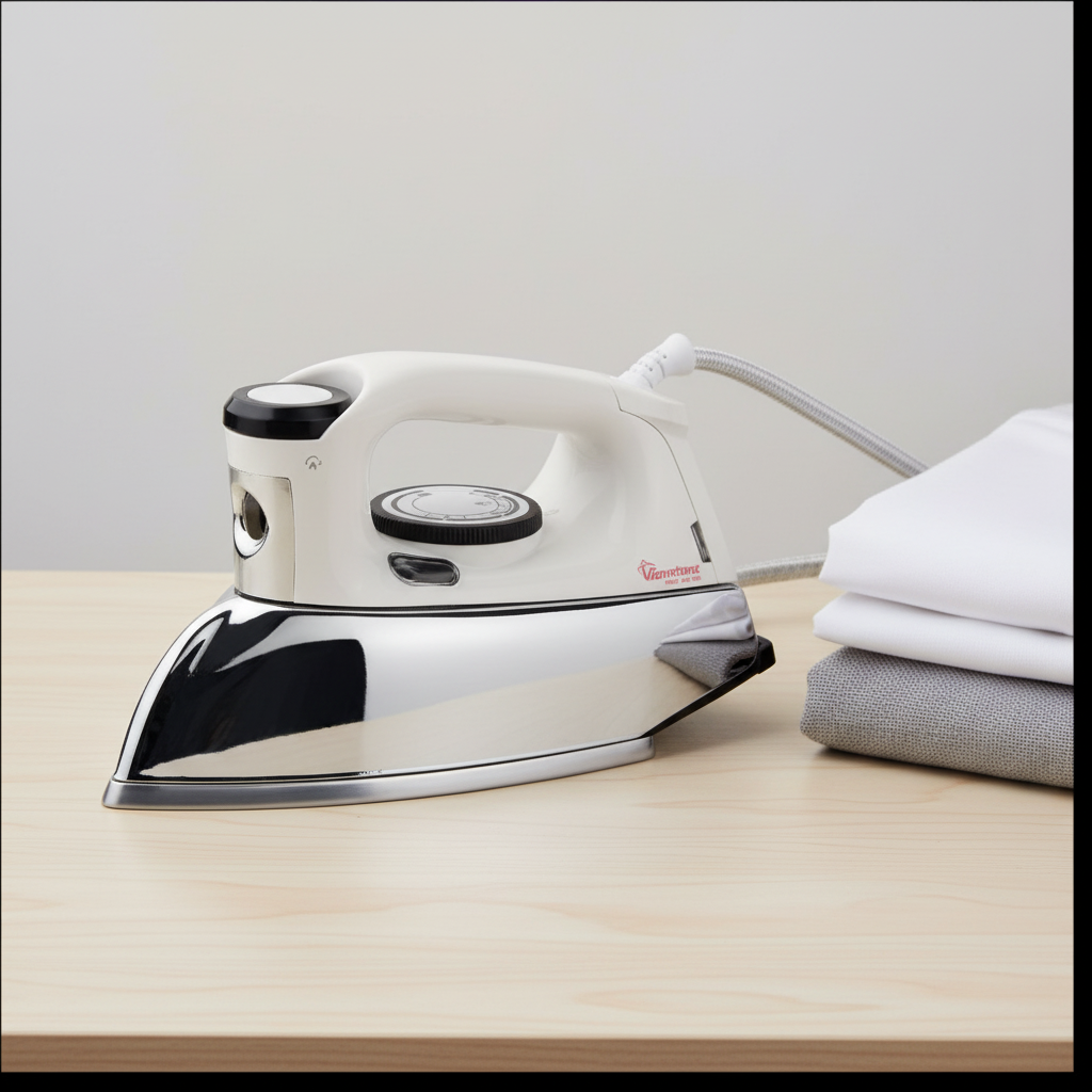 Heavy Duty Steam Iron 1000–1300W – Non-Stick Soleplate with Steam Control