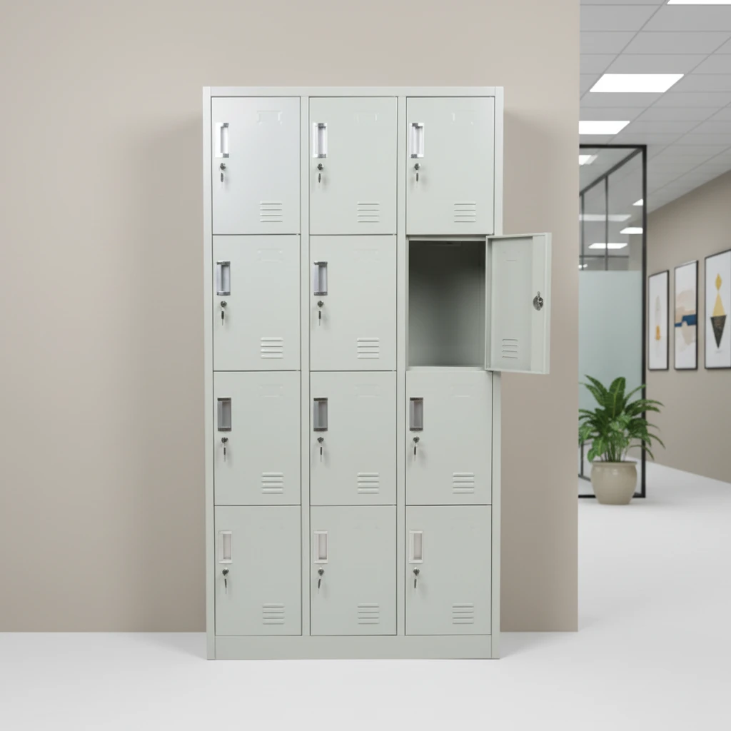 12-Drawer Locker Cabinet - Metal Storage with Individual Locks Home & Garden Storage Cabinets & Lockers
