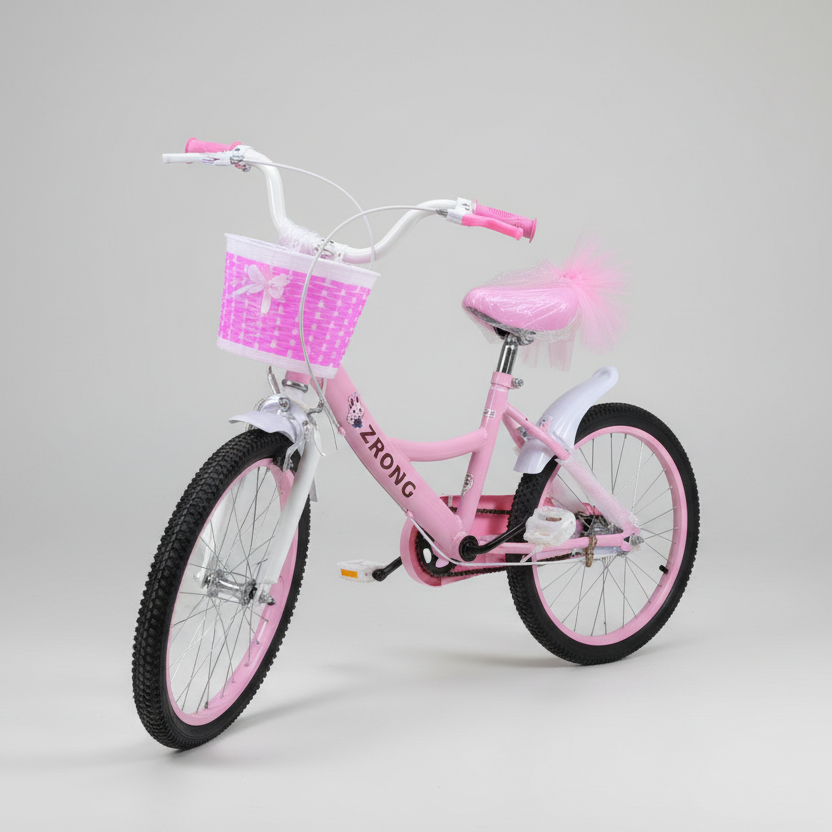 Children's Bicycle Size 20 with Front Basket and Safety Features