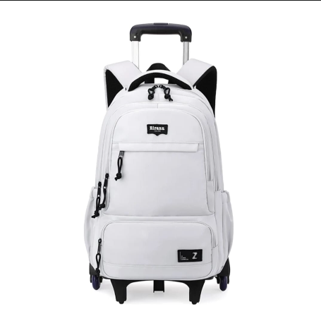 Rolling Trolley School Bag Waterproof Wheeled Backpack 43x23x34cm