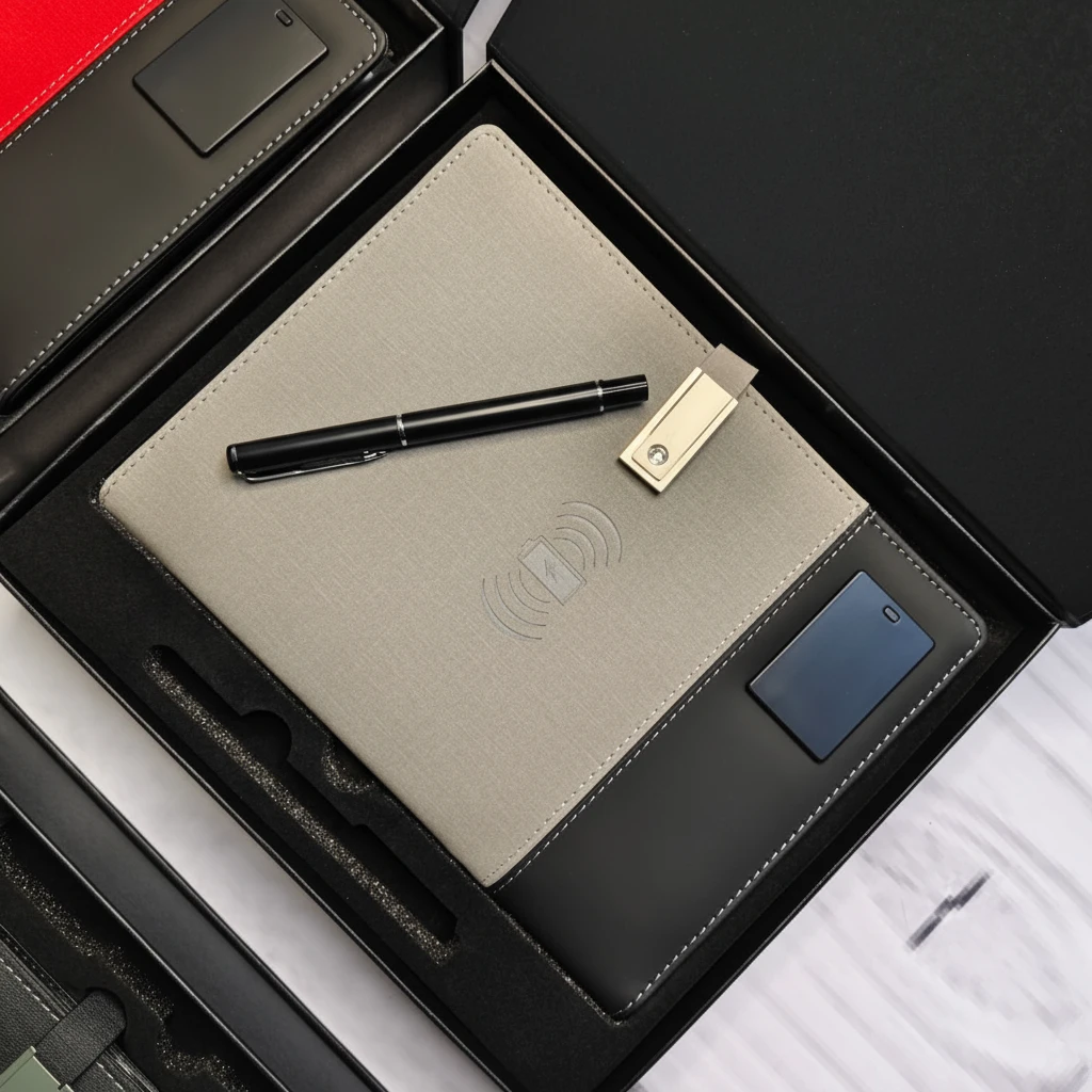 Smart Notebook - A5 Portfolio with Wireless Charging, Power Bank & Pendrive Office & Workspace Portfolios