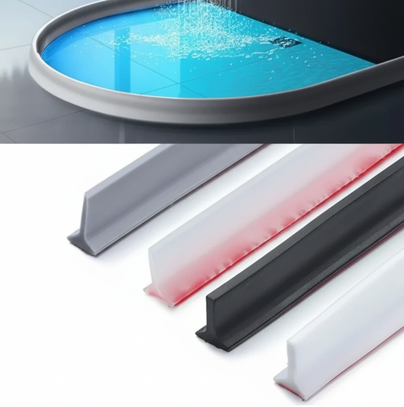 Silicone Shower Barrier Bathroom Water Stopper Bottom Sealing Strip Home Organization Shower Doors & Enclosures
