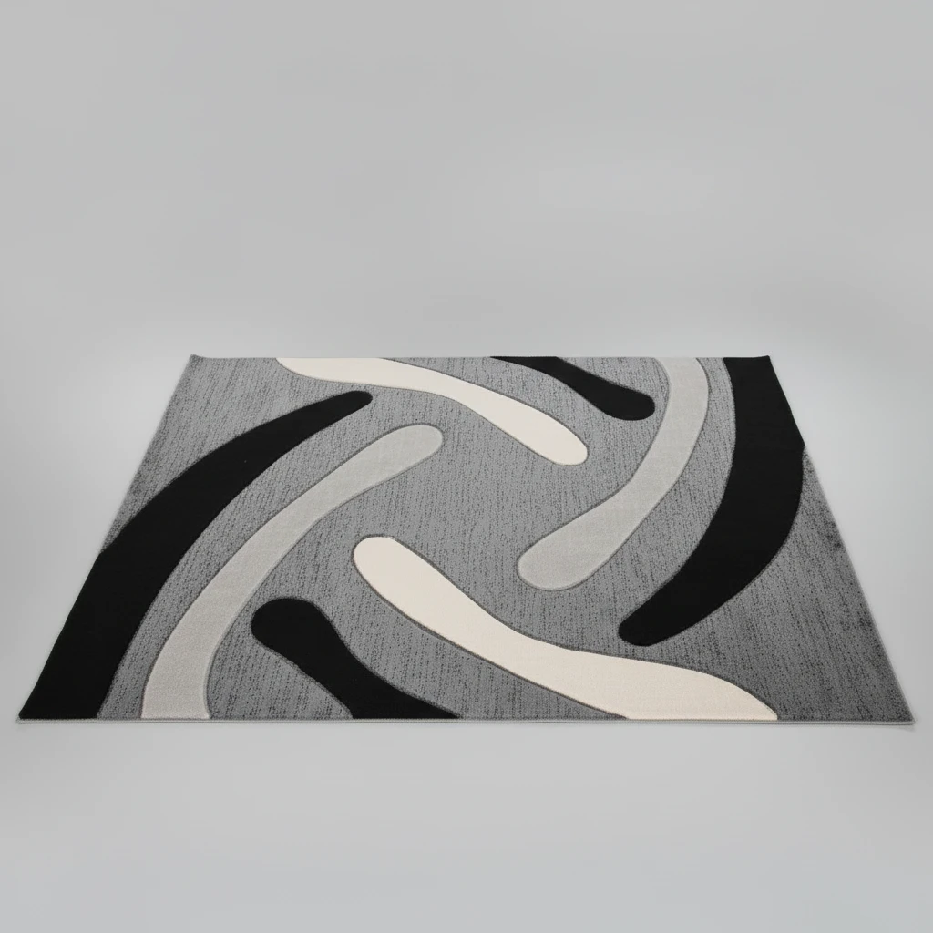 Paris Carpets Modern Design Abstract Patterns Grey Black White 7x10 Feet Home & Garden Rugs