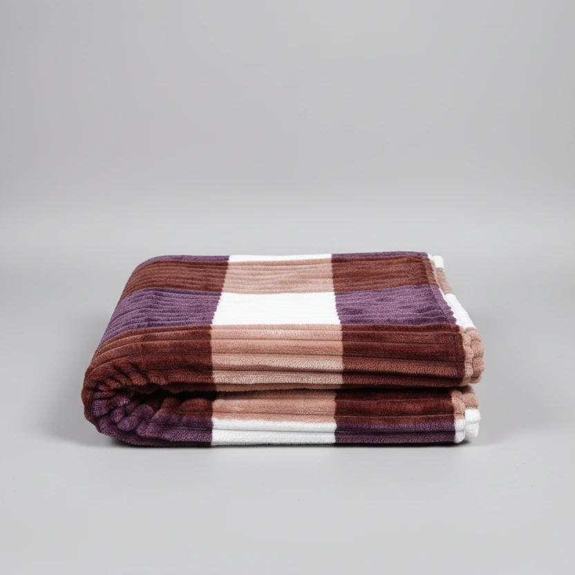 Heavy Warm Fleece Throw Blanket Ribbed Texture Striped Pattern 6x6 Feet Home & Garden Blankets