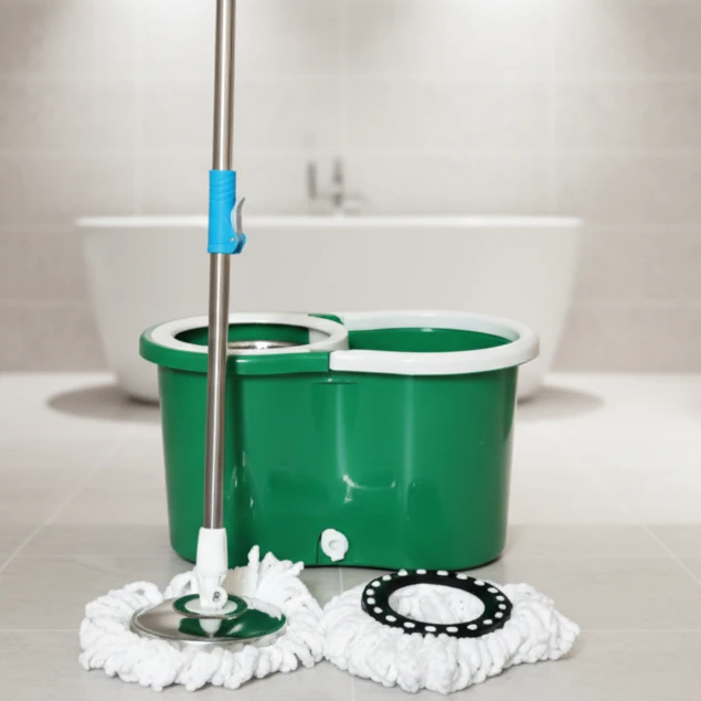360 Degree Metallic Spin Mop with Dual Bucket System Home & Garden Mops