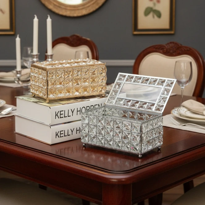 High Quality Crystal Serviette Holder – Elegant Table Napkin Stand napkin holders Napkin Holders