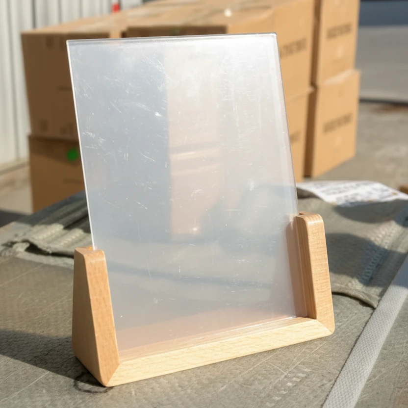 Clear Acrylic Photo Frame Wooden U-Base Walnut Oak Portrait Landscape Desk Shelf Home & Garden Picture Frames