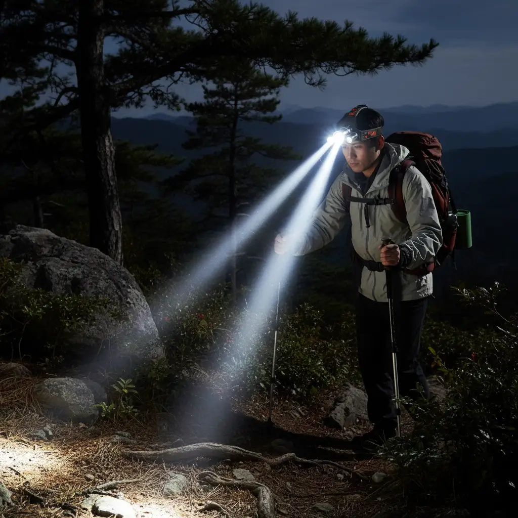 Headlamp - 3 LED Rechargeable USB Waterproof 90 Degree Flexible Attack Head Sports & Fitness Headlamps