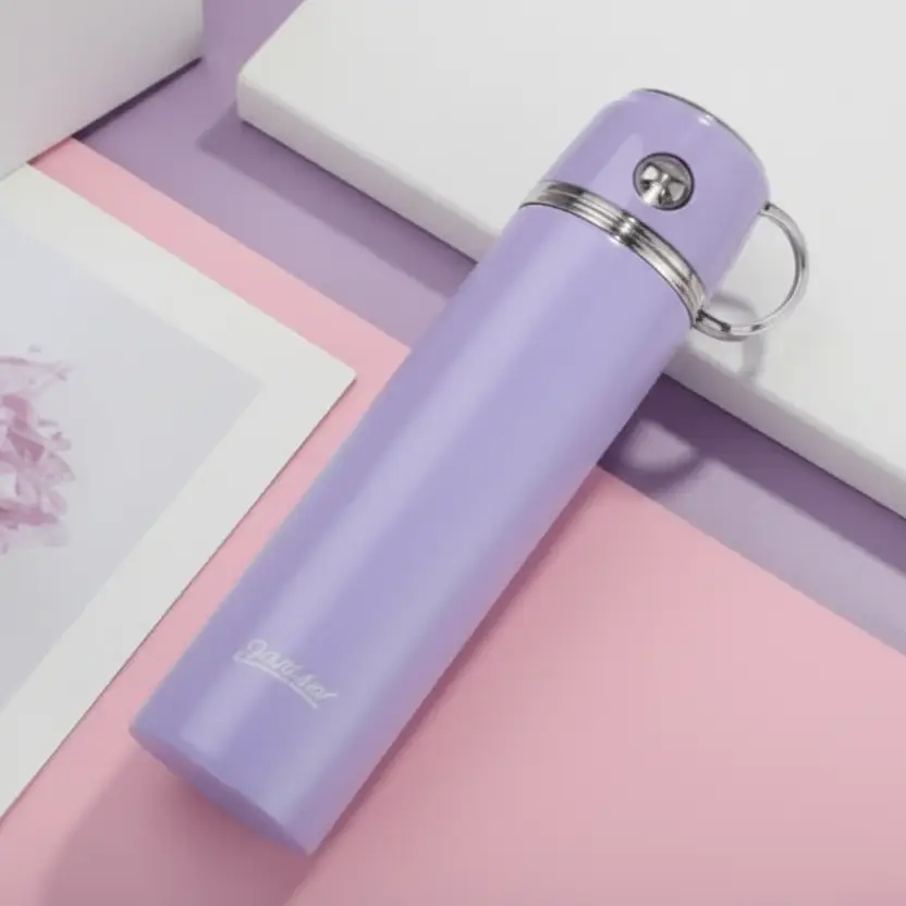 Thermo Flask - Water 500ml Stainless Steel Vacuum Insulated Black Blue Pink Purple Green Kitchen & Dining Thermoses