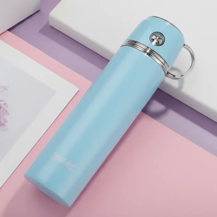 Thermo Flask - Water 500ml Stainless Steel Vacuum Insulated Black Blue Pink Purple Green Kitchen & Dining Thermoses