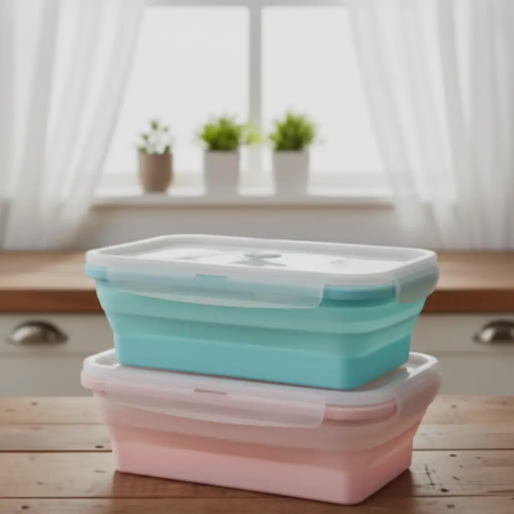 Collapsible Silicone Snack Box 1200ml With Clear Lid Food Storage & Containers Lunch Containers