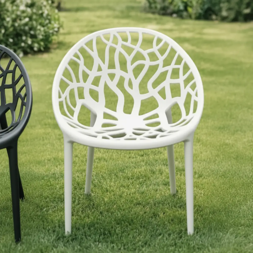 Plastic Chair - Crystal Branch Cut-Out Design Indoor Outdoor Furniture Outdoor Chairs