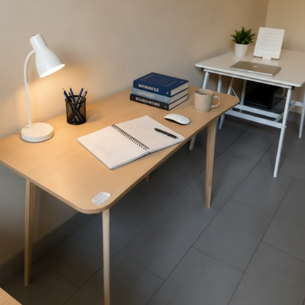 Scandinavian Oak Conference Desk with Chrome Legs Office Desk Desks