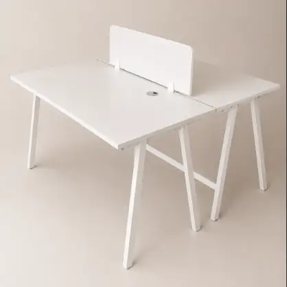 2-Person Back-to-Back Workstation with Privacy Divider Office Workstation Workstations & Cubicles