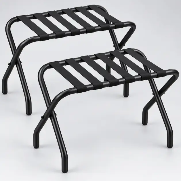 Foldable Metal Luggage Rack - 100lb Capacity Luggage Rack Luggage Racks & Stands