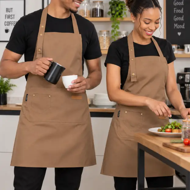 Unisex Poly Apron with Pockets & Adjustable Strap Apron Aprons