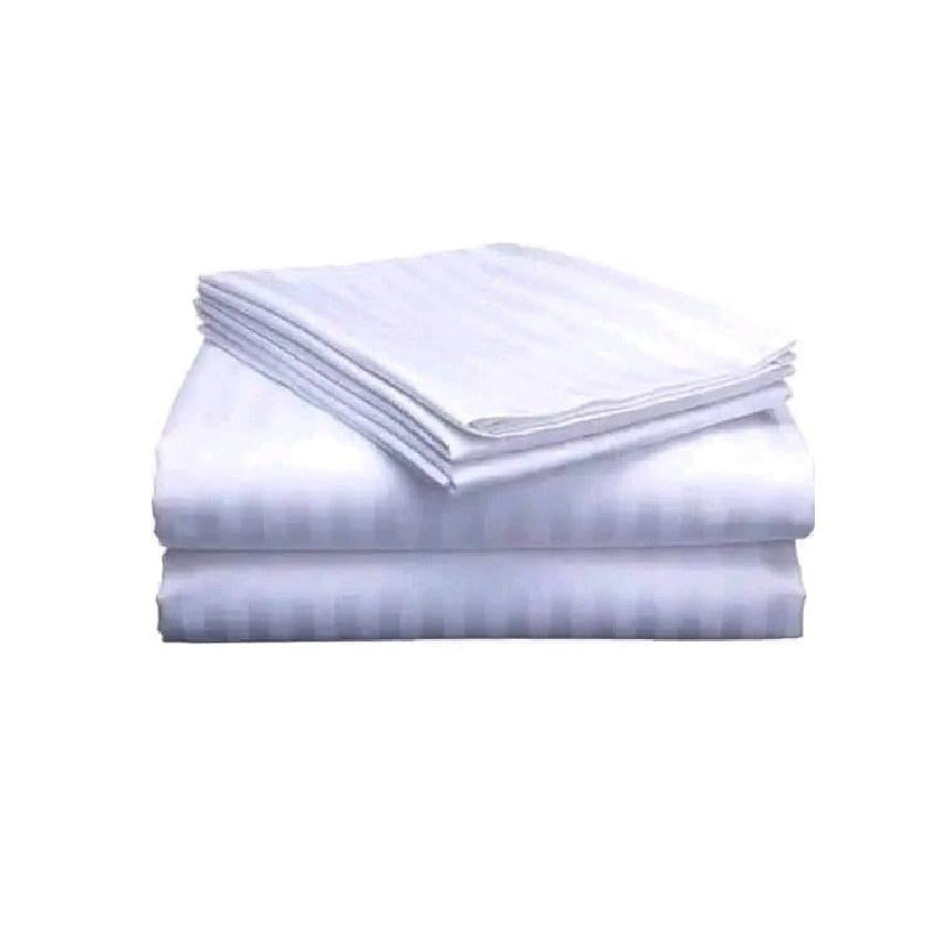 Set of 2 Striped Cotton Bedsheets 6x6 Size Includes 2 Bedsheets & 2 Pillowcases