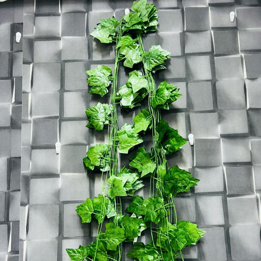 Set of 3 Lifelike Durable Synthetic Artificial Hanging Vines | Living Room Walls Balconies Patios Indoor Outdoor Home Decor| Green