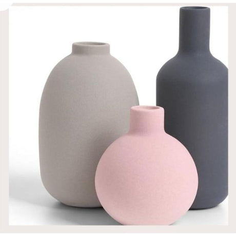 Set of 3 Simple Elegant Vases – Muted Color Ceramic Decor for Modern Interiors