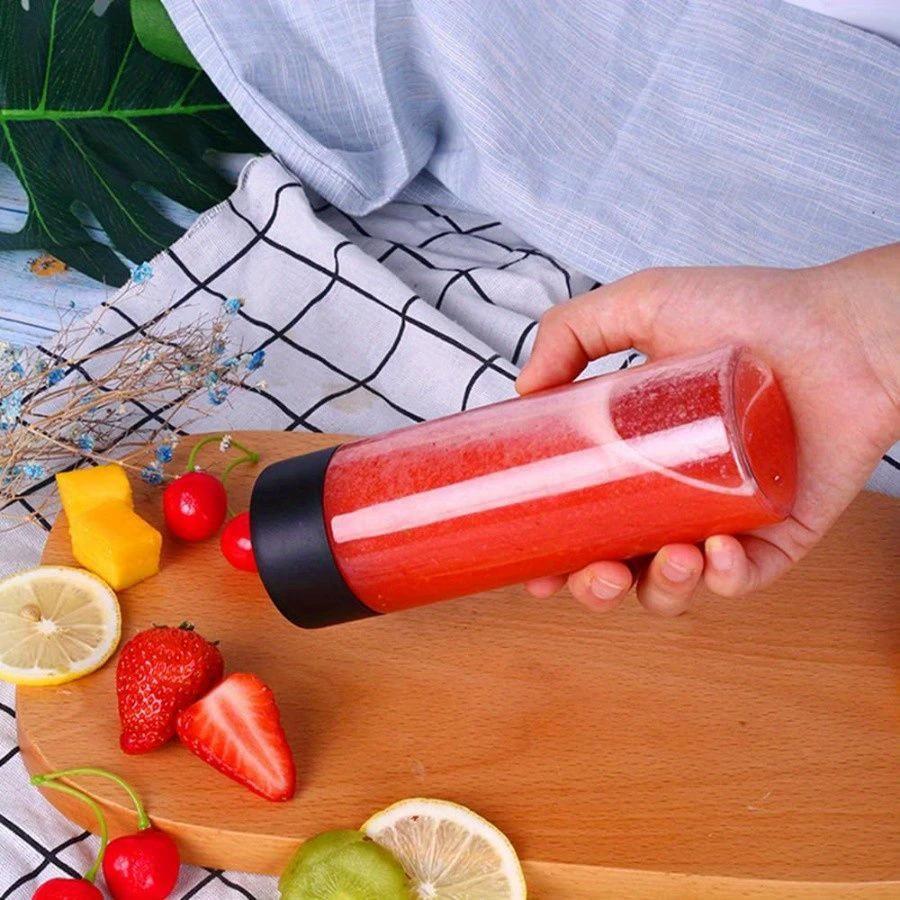 Set of 4 Reusable Juice Bottles 300ml & 500ml PET Plastic Bottles with Black Lids Freezable and Reusable Lunch Boxes & Bottles Water Bottles