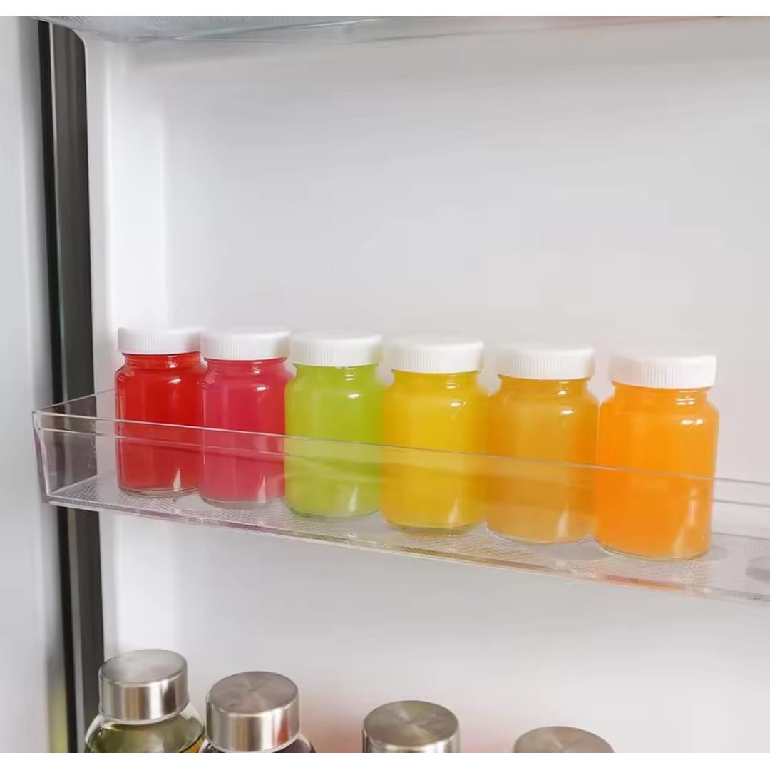 Set of 5 Wellness Gingershots Glass Bottles 60ml, Reusable & Compact with Black Lid.