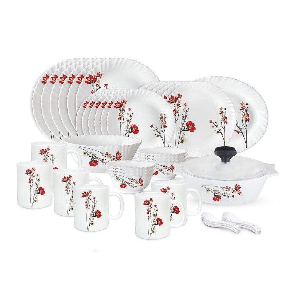 Signature 40 pcs Dinner Set | Chrys Red | Vibrant and Stylish Dining